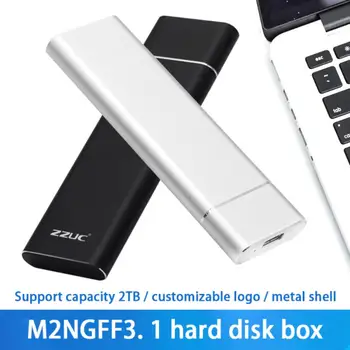 USB 3.1 M. 2 NGFF SSD Mobile Pevného Disku Box Typ C Karty Adaptéra Vonkajšieho Krytu Prípade Za M2 SATA SSD 2230/2242/2260/2280