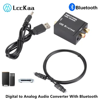 USB DAC Zosilňovač S Bluetooth Digitálneho Na Analógový Audio Prevodník Optického Vlákna Toslink Koaxiálny Signál Na RCA R/L Audio Dekodér