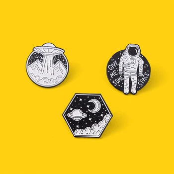 Vesmír Série Smalt Klopě Pin UFO Astronauti Planéta Mesiac Brošne Oblečenie Batoh Odznak Darčeky pre Ľudí, Ktorí Milujú Priestor