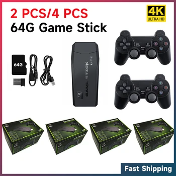 Veľkoobchod Hry Stick 4K Video, Herné Konzoly 64 G Retro Hry Build-in 10000+ Hry 2.4 G Dvojité Bezdrôtový ovládač pre PS1/GBA