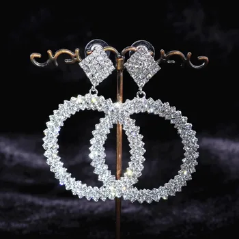 Veľké Obvodové Náušnice Nové Trendy Strieborné Pozlátené Módne Šperky Veľkoobchod Kolo Veľkej Veľkosti Hoop Náušnice Ženy