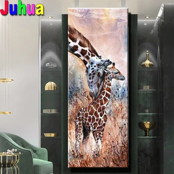 Veľké Žirafa Kiss Veľkoobchod Diamond Maľovanie Drahokamu,Diamant Maľovanie na predaj Plný Kameňa crysta maľby Zvierat, Abstraktné umenie,