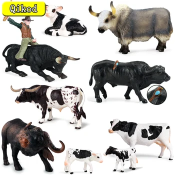 Vysoká Kvalita bull Simulácie Farmy zvierat Bison stáda Dobytka Matador Kravy Jak Akčné Figúrky pevné PVC Vzdelávacie Deti Hračky, Darčeky
