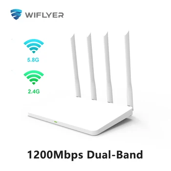 Wiflyer 4G LTE Bezdrôtový Smerovač 1200Mbps Gigabit Router, WiFi Dual Band So SIM Kartu siete WAN, LAN, Wifi Router 4G Hotspot 40 používateľ