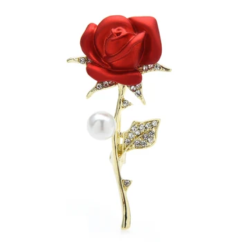 Wuli&baby Soft Farba Ruže Kvet Brošňa Pre Ženy, Mužov Červená Modrá Krása Kvetu Brošňa Pin Dary