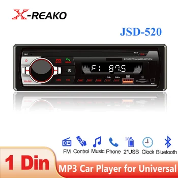 X-REAKO 1Din autorádio MP3 Prehrávač JSD-520 Bluetooth, AUX Vstup USB/SD Nabíjania, Funkcia FM Audio Stereo Prijímač Diaľkového Ovládania