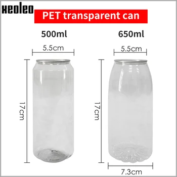 XEOLEO 100ks 500 ml/650 ml PET fľaša s vekom na Mlieko, čaj PET môže Bublina čaj/Nápoj/Nápoj fľaša s Krytom uzavretých fľaše