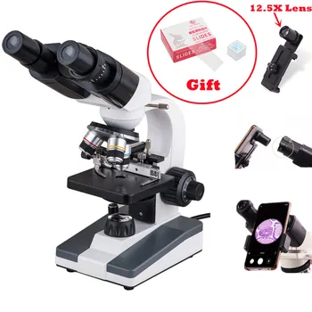 XP902 Binokulárne Biologický Mikroskop LED 640X Študent Vzdelávacie s 12,5 X Mobilný Telefón Objektív