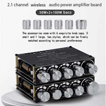 XY-S100L 2x50W + HIFI 100W Digitálne Napájanie Subwoofer Zosilňovač Rada Bluetooth-kompatibilné 5.0 ˇ 2.1 Kanálové Audio Stereo Ekvalizér