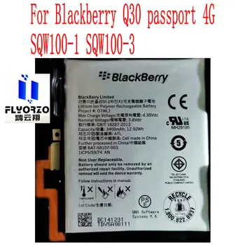 Zbrusu nový 3400mAh BAT-58107-003 Batérie Pre Blackberry Q30 pas 4G SQW100-1 SQW100-3 Mobilného Telefónu