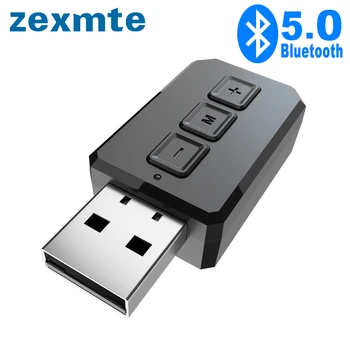 Zexmte USB Bluetooth 5.0 Adaptér Modul Handsfree, Audio Prijímača Bezdrôtového Vysielača s AUX RCA, 3.5 MM Stereo Jack Pre PC, TV