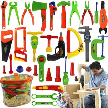 [Zábavné] 34pcs/set Play dom hračka rodiny mechanik chlapec elektrické náradie pre údržbu Mobile suit dieťa toolbox simulačné nástroje darček