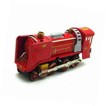[Zábavné] Dospelých Kolekcia Retro Vietor až hračka Kovov Cín staré lokomotívy vlaku Mechanické hračky Hodinky hračky údaje model deti darček