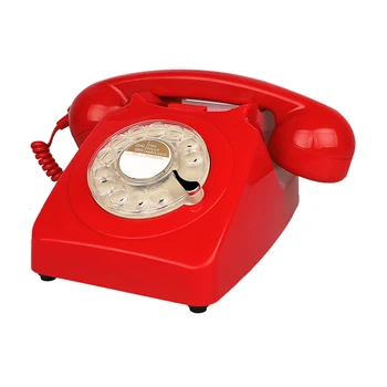 Červená Šnúrový Telefón 1930 Staré Módne Retro Telefón Rotačné Vytáčanie Domov Telefón Vintage Pevné linky pre Domáce Kancelárie Dekor