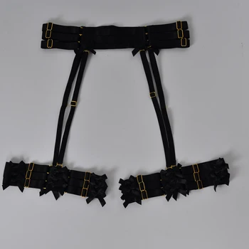 Čierne ženy podväzkový pás Lúk podväzok Harajuku Gotický telo postroj svadobné podväzky svadobné bondage popruhy, podväzkové pásy