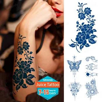 Šťava Atrament Tetovanie Body Art Trvalé Vodotesné Dočasné Tetovanie Nálepky Kvet, Motýľ Jeleň Tetovanie Rameno Ruku Falošné Tatto Ženy Muži