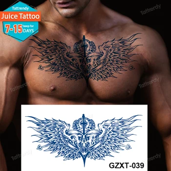 šťava ink tattoo sexy hrudníka prsia hrudnej kosti tetovanie orgán maľovanie anjel krídla veľké dočasné tetovanie dlhotrvajúci modrá muži ženy