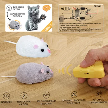 Žart Vtip Strašidelné Wireless Mouse Hračky RC Elektrické Cat Hračka Syr Remote Mouse Robot Decko a Dospelých Novinkou, Zvieratá, Hračky, Darčeky