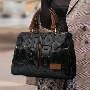 Ženské 100% kožené písmom žien taška cez rameno 2022 luxusné kabelky dámske kabelky módny návrhár veľkú kapacitu, kabelky