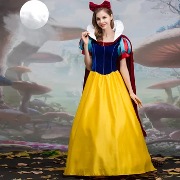 Ženy fantasia Princezná snehulienka Cosplay Kostým Karneval Party Šaty Žien Dospelých Snow White Halloween Kostým