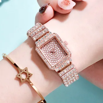 Ženy, luxusné hodinky Hviezdne nebo diamant z nerezovej ocele, quartz hodinky módne dámy dekorácie hodinky relogio feminino