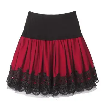 Ženy ' s boutique veľké veľkosť sukne s vysokým pásom tenké telo krátke sukne s čipkou base elastické vysoký pás skladaný A-line sukne