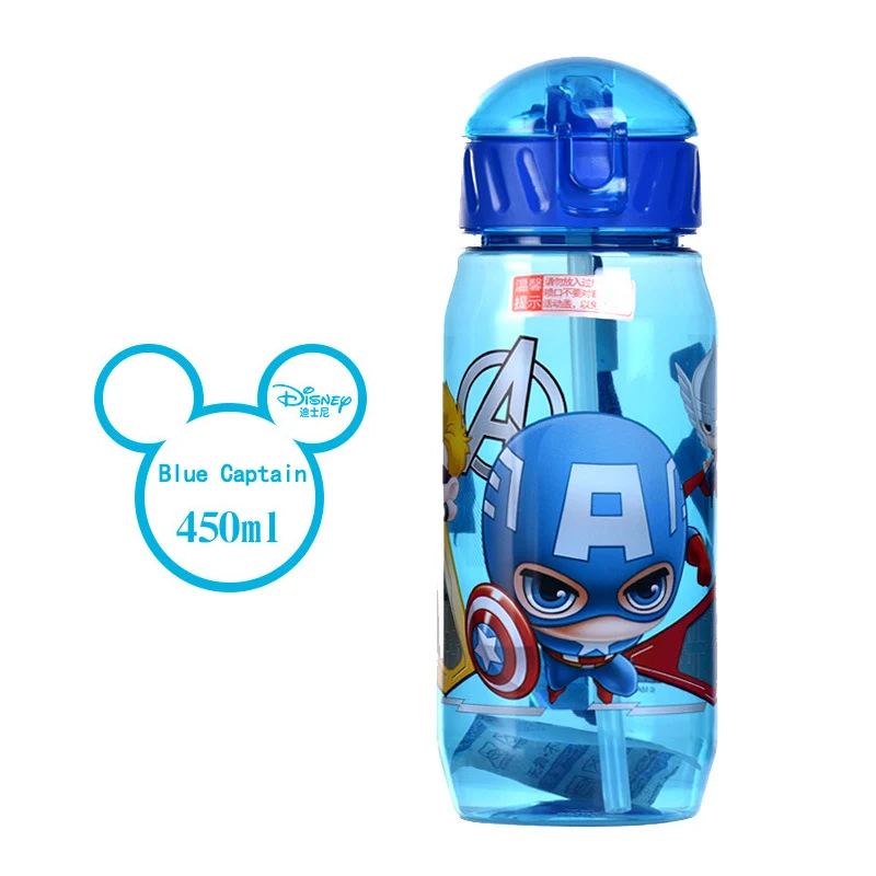 Disney Slamy Pohár Marvel Kapitán Mikey Minnie Mouse Sofia Childen Cartoon pitná Voda Cup Fľašu Chlapec Dievča Darček 450ML Obrázok 1