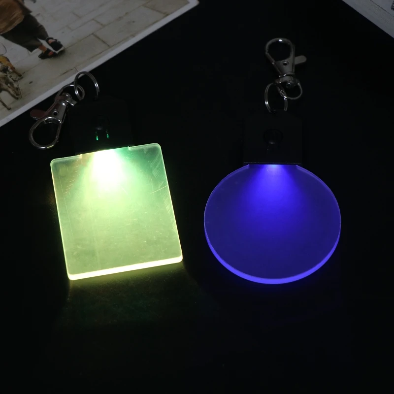 Klasické LED Svetlo Keychain príveskom Keychain Prázdne Akryl Krúžok na Prenosné Kľúče od Auta Krúžok pre Batohy Kabelky Dekor Obrázok 2
