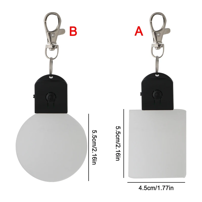 Klasické LED Svetlo Keychain príveskom Keychain Prázdne Akryl Krúžok na Prenosné Kľúče od Auta Krúžok pre Batohy Kabelky Dekor Obrázok 5