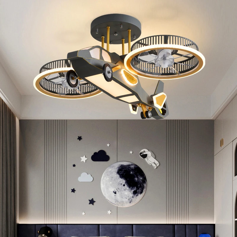 Moderné Stropné ventilátory so svetlami, diaľkové ovládanie Lustra na detskej izby zavesenie svetla Lustrov pre obývacia izba Obrázok 4