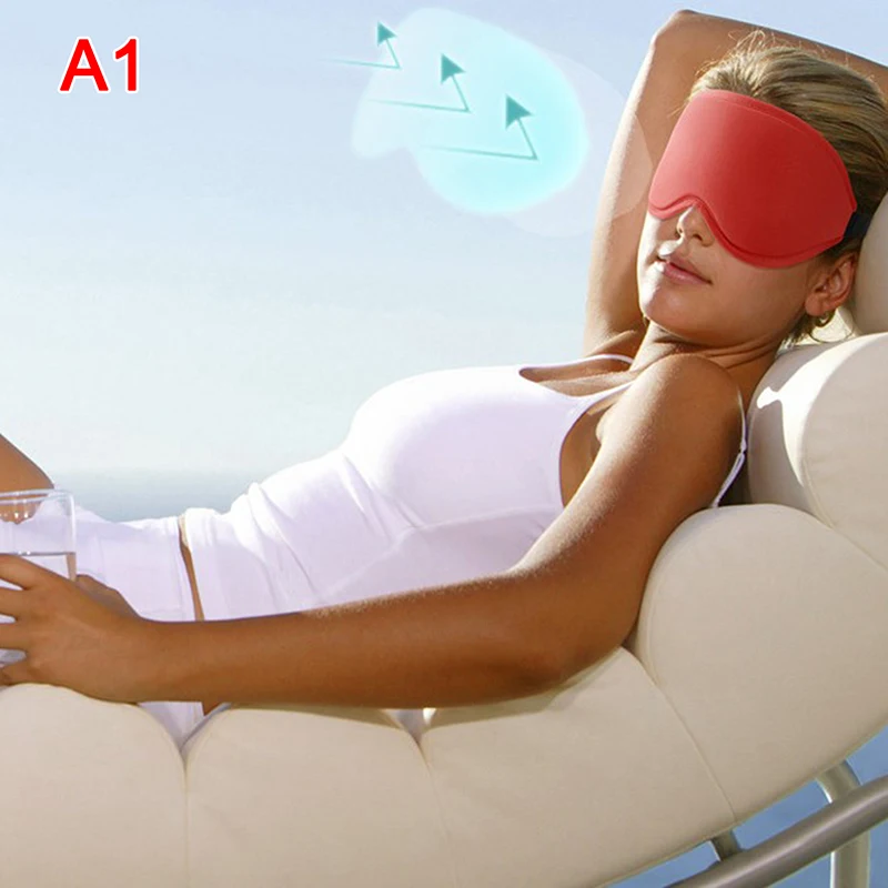 Spánok Maska 3D Tieňovanie Priedušná Oka Patch Spánku Očná Maska Na Spanie Noc Mäkké Eyeshade Ice Hodváb Nastaviteľné Pre Mužov, Ženy Obrázok 3