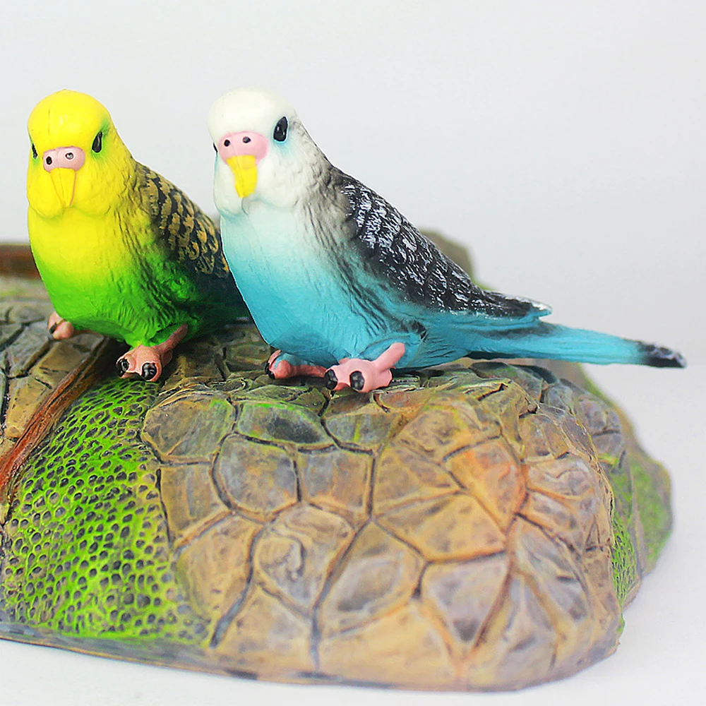 Kreatívne Simulácia Papagáj Parakeet Miniatúrne Krajiny Ornament Animal Model Kosačky Figúrka Umelé Vtáčie Fotografie Rekvizity Obrázok 1