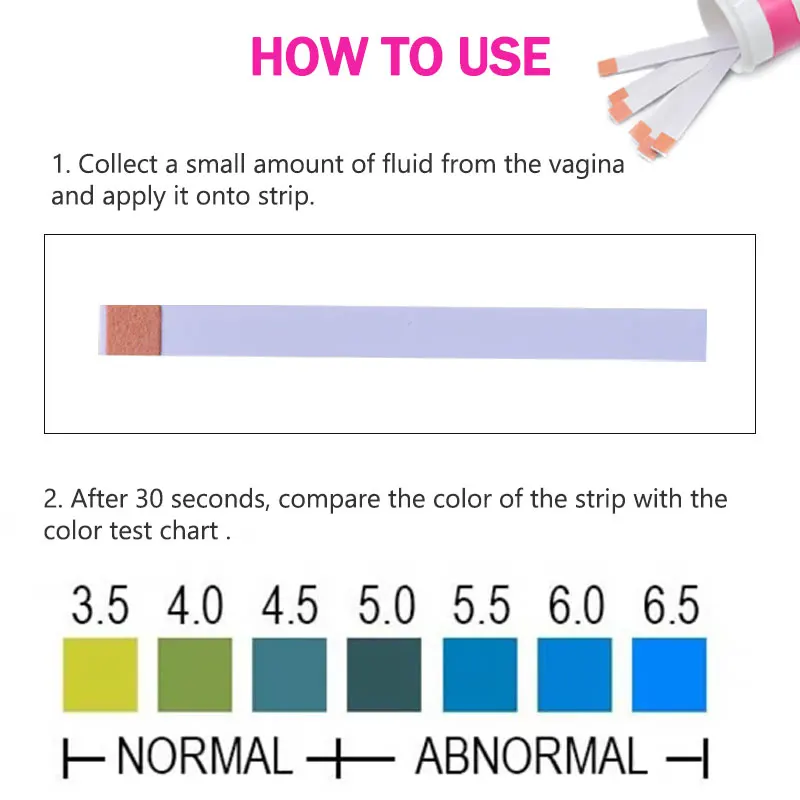 30 Ks/Barel na intímnu Hygienu Vaginálny Zápal Self Test Papier Ženské Osobné Zdravotnej Starostlivosti Karty Gynekologické PH Pásy Obrázok 2