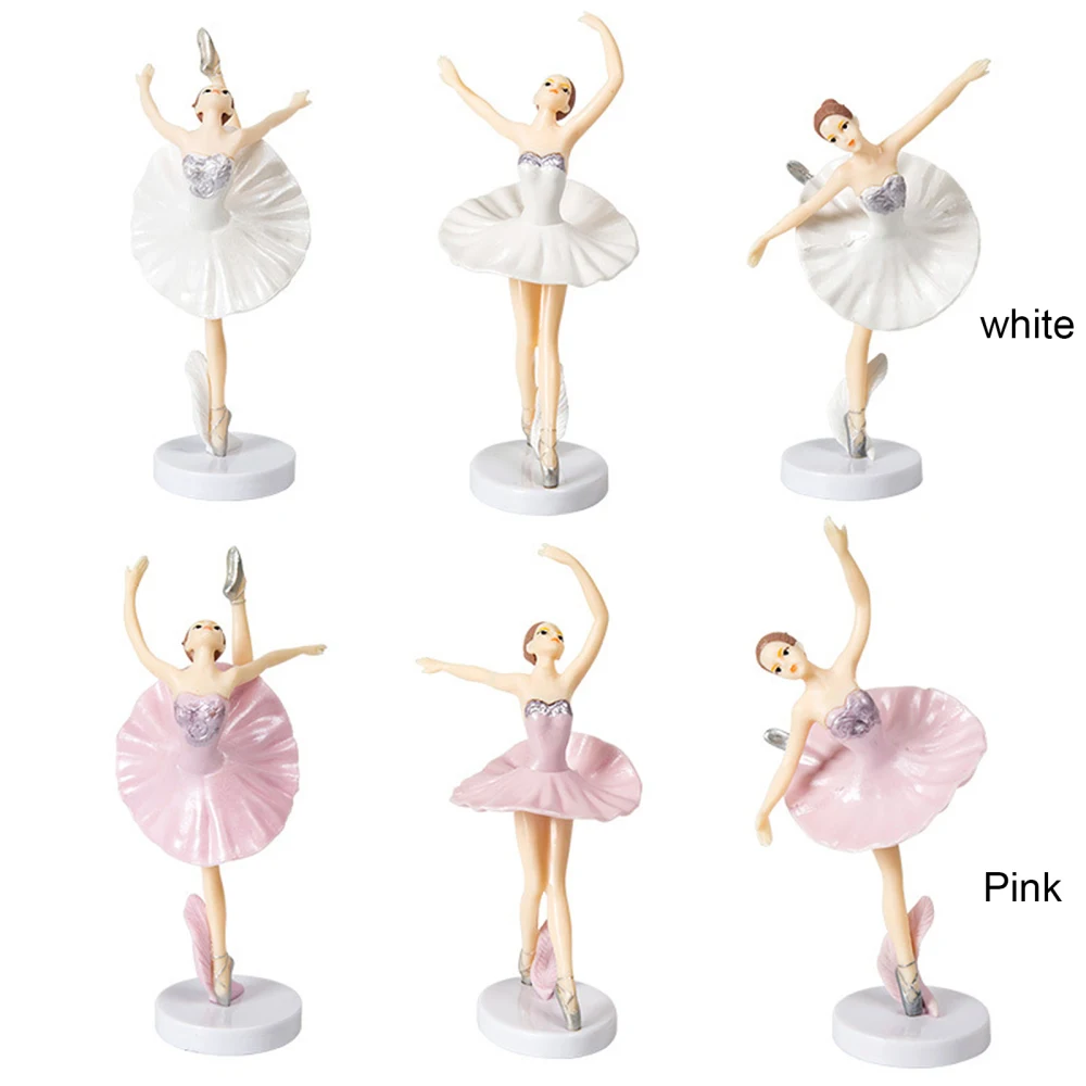 Balet Figúrky Tancujúce Dievča Pre Narodeninovú Tortu Tanečník Ornament Biele, Ružové a 3ks Balerína Plastové Dezert Stôl Dekorácie Obrázok 1