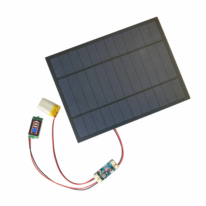 6V 4,5 W 6W 10W 9V 4.2 W 10W Solárny panel/DIY Solar Solárny systém s min nabíjačka s batériou displej DIY KIT PH 2.0 Kábel Obrázok 0