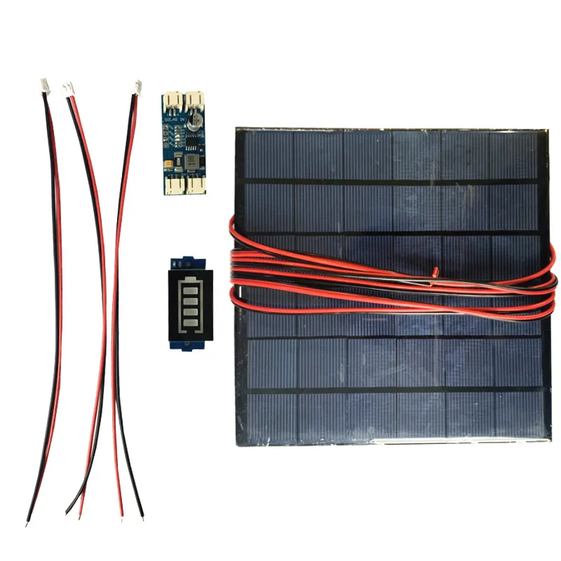 6V 4,5 W 6W 10W 9V 4.2 W 10W Solárny panel/DIY Solar Solárny systém s min nabíjačka s batériou displej DIY KIT PH 2.0 Kábel Obrázok 1