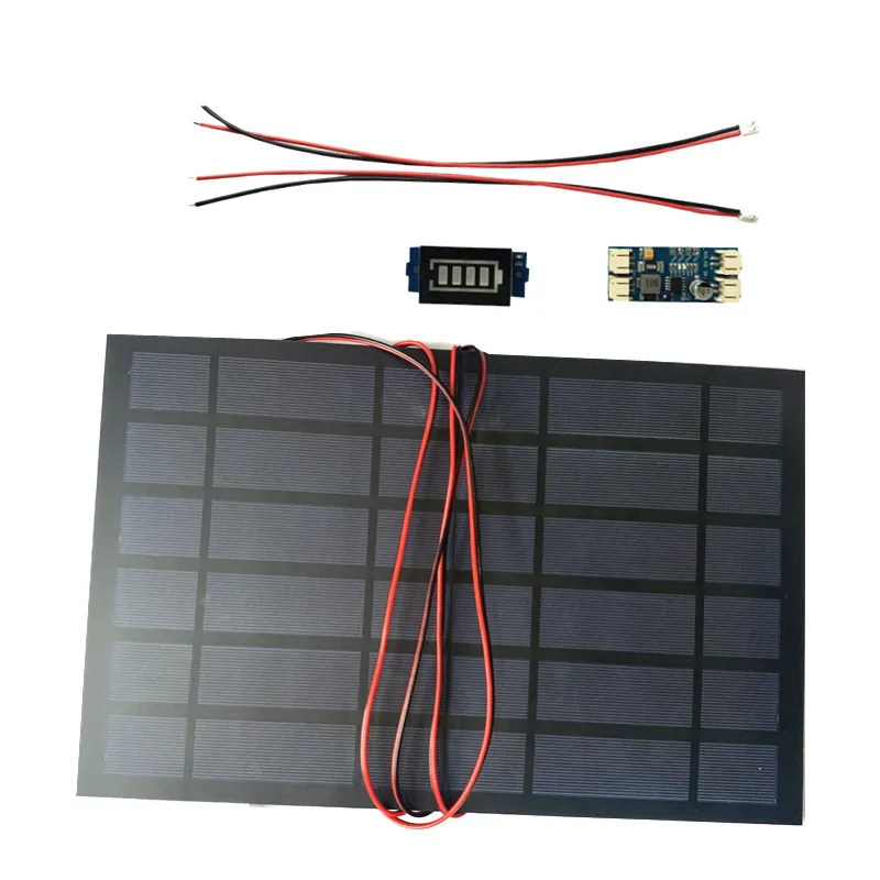 6V 4,5 W 6W 10W 9V 4.2 W 10W Solárny panel/DIY Solar Solárny systém s min nabíjačka s batériou displej DIY KIT PH 2.0 Kábel Obrázok 2