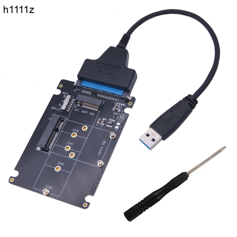 SSD Adaptér M. 2 NGFF alebo rozhraním MSATA na SATA 3.0 Adaptér USB 3.0 2.5 SATA Pevný Disk, 2 v 1 Converter, Čítačka Kariet Kábel pre PC, Notebook Obrázok 0