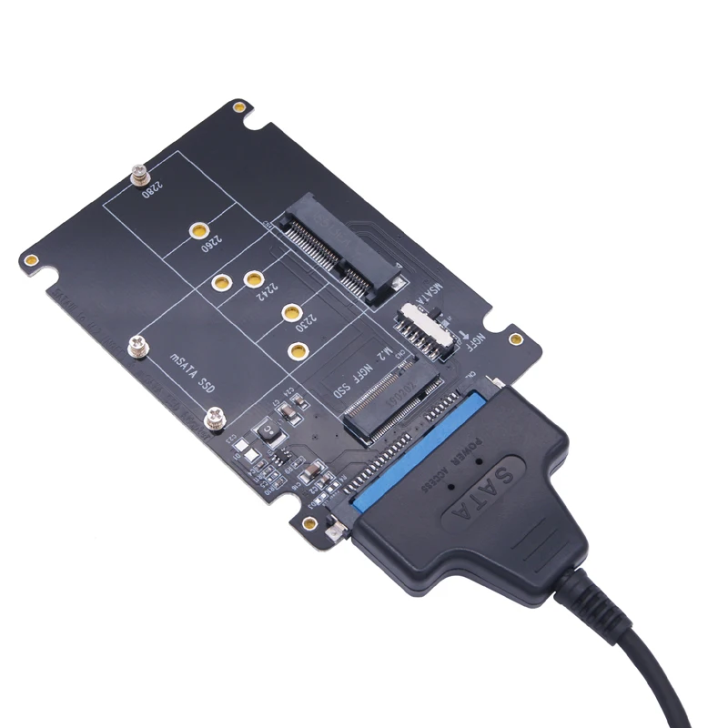 SSD Adaptér M. 2 NGFF alebo rozhraním MSATA na SATA 3.0 Adaptér USB 3.0 2.5 SATA Pevný Disk, 2 v 1 Converter, Čítačka Kariet Kábel pre PC, Notebook Obrázok 4