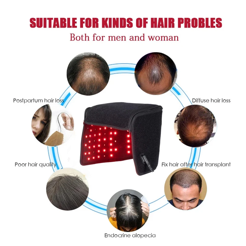 Červené Svetlo Čiapky pre opätovný rast Vlasov Infračervené svetlo terapia CapTreatment pre Rednúce Vlasy Česať,Migréna Úľavu Spp Proti vypadávaniu Vlasov Obrázok 3