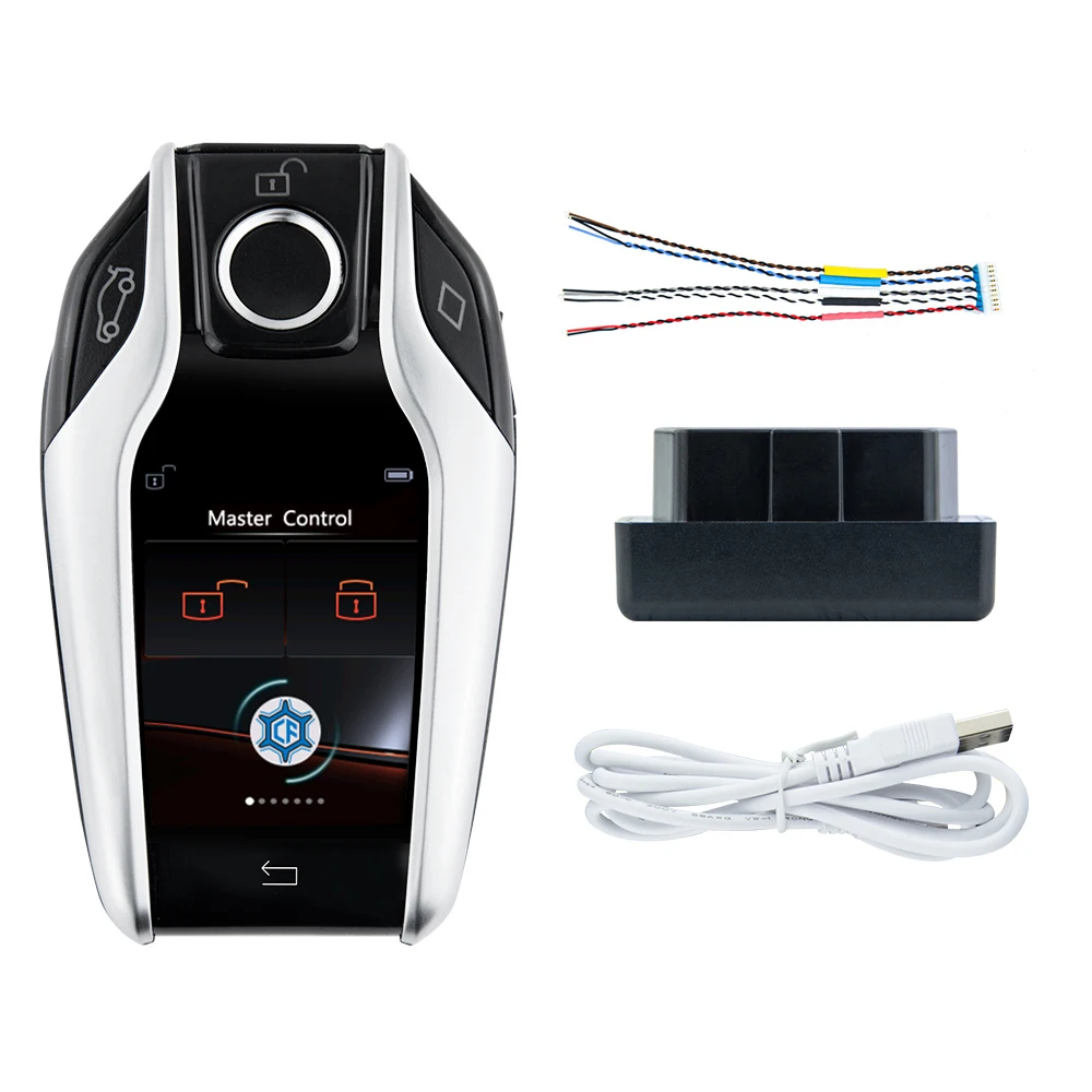 Univerzálna Smart Key LCD Displej Pre BMW Pre Audi Pre Ford Pre Toyota Pre VW Pohodlné nastúpenie bez kľúča Auto Lock ruskej/English Obrázok 3