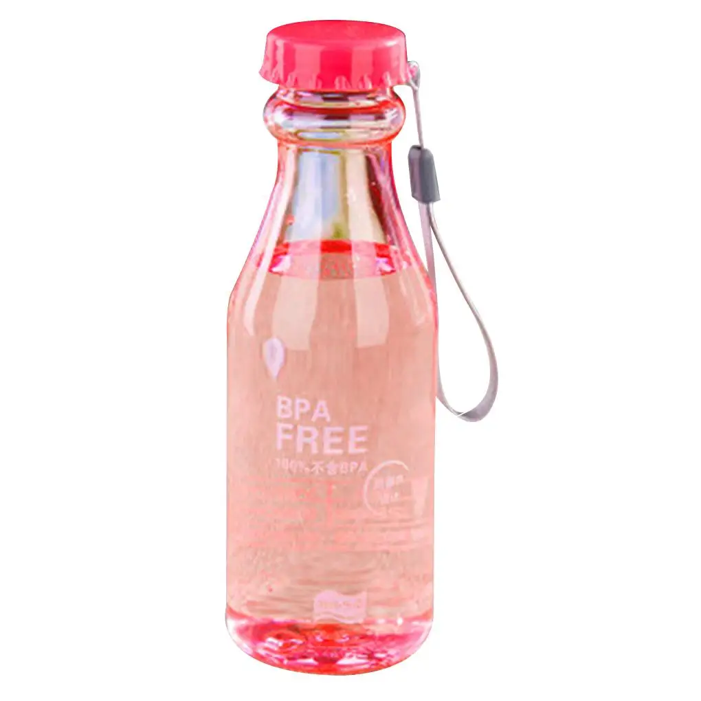 550ml, Nerozbitný Fľaša na Vodu Šport Office Plastové Fľaše Vody Pohár Na Pitie Priehľadná Fľaša Glasse 6 Farieb Obrázok 3