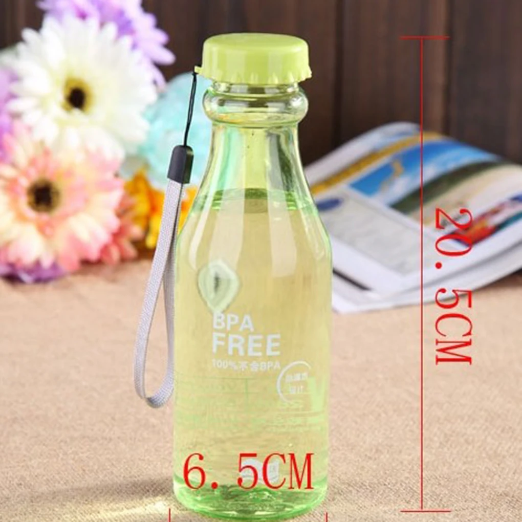 550ml, Nerozbitný Fľaša na Vodu Šport Office Plastové Fľaše Vody Pohár Na Pitie Priehľadná Fľaša Glasse 6 Farieb Obrázok 5
