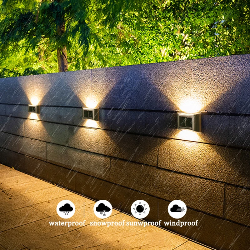 Vonkajšie Solárne LED Nástenné Svietidlá 6LEDS Nepremokavé Záhrada Fance Dekorácie Svetlá Pre to, Terasa, Balkón, Verandu Dvore Obrázok 3