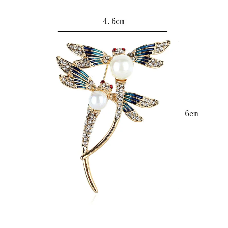 Xingyunday Nové 2022 Lady Smalt Farebné Maľby Dragonfly Pearl Brošňa Módne Hmyzu Brošňa Odnímateľným Kolíkom Obrázok 3