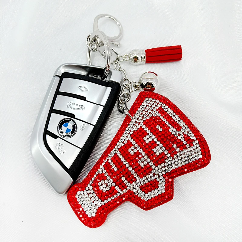 Kreatívne kórejský flanelové drahokamu fandiť malá trúbka keychain prívesok čerstvé strapec prívesok, auto, taška na príslušenstvo Obrázok 4