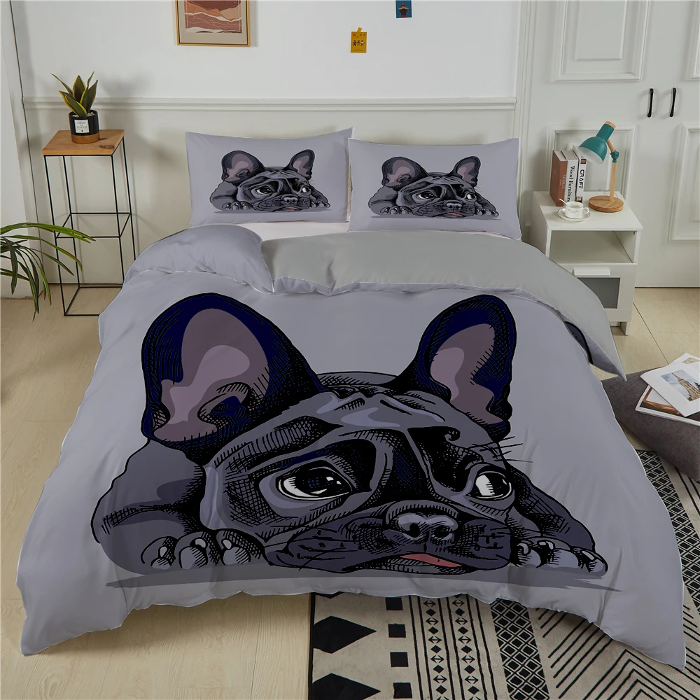 ZEIMON 3D Buldog posteľná bielizeň Nastaviť Pet Zvierat Psa Perinu Pre Deti, Dospelých Obliečky S obliečka na Vankúš Deka Kryt Kryt Cumlík Obrázok 3