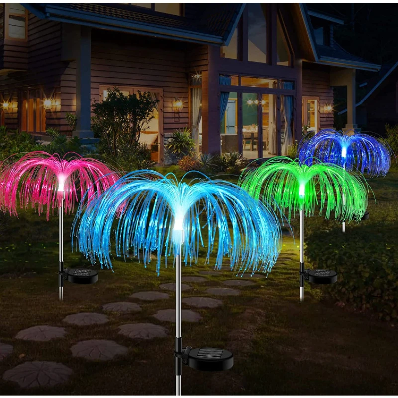 7 Farba Medúzy Svetlo Led Solárne Záhradné Osvetlenie, Vonkajšie Nepremokavé Optický Floodlight, Terasa, Chodník Dekorácie Pouličné Lampy Obrázok 1