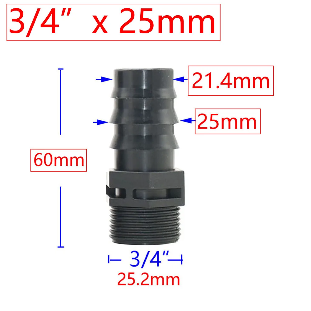 30/15Pc 8 mm 16 mm 20 mm 25 mm 32 mm PE Hadice Barb Konektor Na 1/2