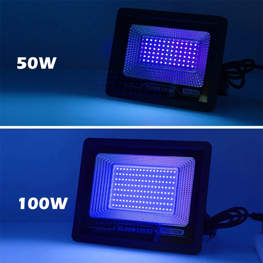 LED UV Black Svetlo 50W 100W Ultrafialové Flood Light IP66 Nepremokavé UV LED Blacklight pre Strany Svietiť v Tme Fáze Dekor Obrázok 5